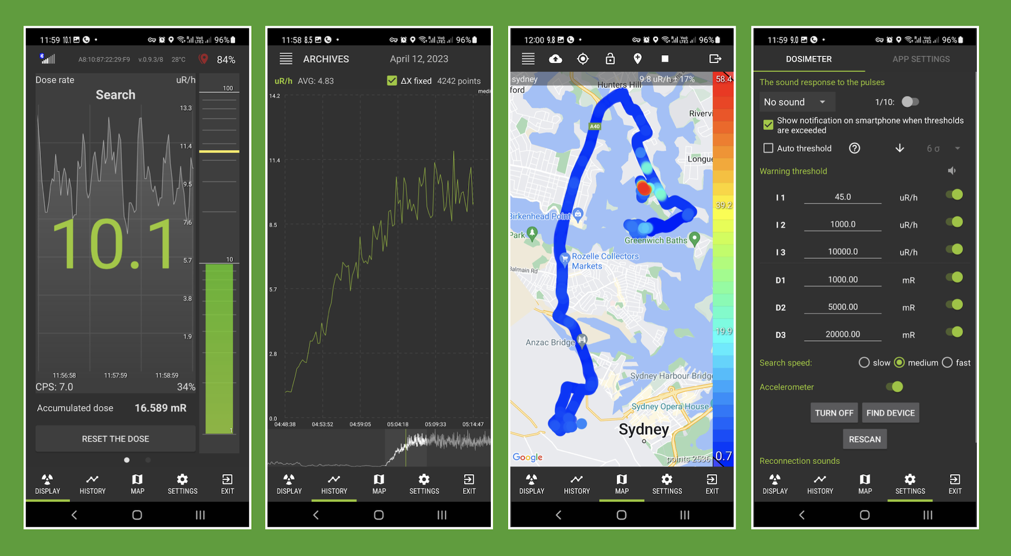 screenshots of atom-swift android app
